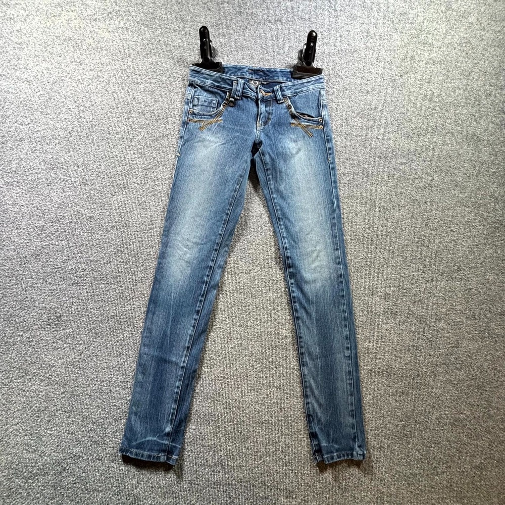 Armani Exchange Jeans Women 0 Medium Wash Denim Slim Fit Straight Leg Streetwear